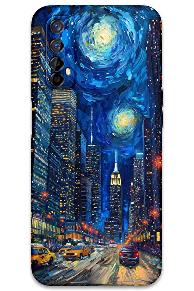 MRCİLETİSİM غطاء خلفي لهاتف Realme 7 بنمط HD مطبوع - شارع الفن