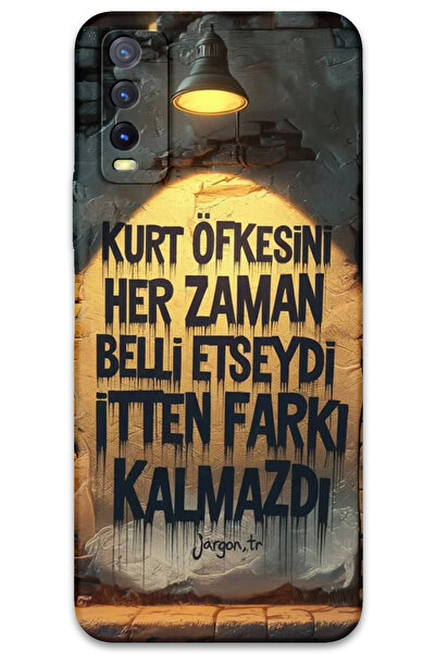 MRCİLETİSİM غطاء خلفي لهاتف Vivo Y20 / Y11S بنمط HD مطبوع - غضب الذئب