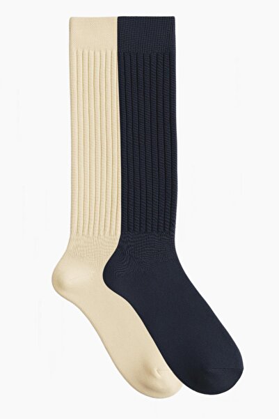 COTENCONCEPT 2 Pieces of Basic Thick Cotton Blend Over-The-Knee Socks