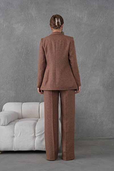 nodilife Flamlı Yünefekt Women's Suit Brown