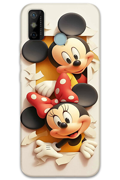 MRCİLETİSİM غطاء خلفي لهاتف تكنو سبارك 6 جو بنمط اتش دي مطبوع - ميكي 2