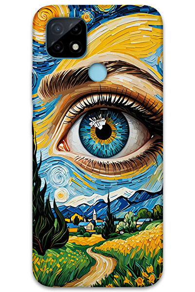 MRCİLETİSİM غطاء خلفي لهاتف Realme C25 بنمط HD مطبوع - Art Eye