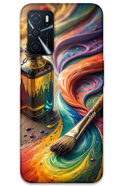 MRCİLETİSİM غطاء خلفي لهاتف اوبو A16 بنمط HD مطبوع - لوحة فرشاة