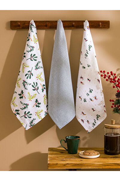 LC Waikiki Sparkling Choices from Shining Store |   Patterned Drying Cloth 3-Pack 40X50 cm