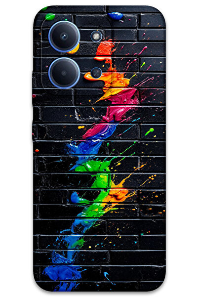 MRCİLETİSİM غطاء خلفي لهاتف Xiaomi Redmi 15C 5G بنمط HD مطبوع - فرشاة ملونة