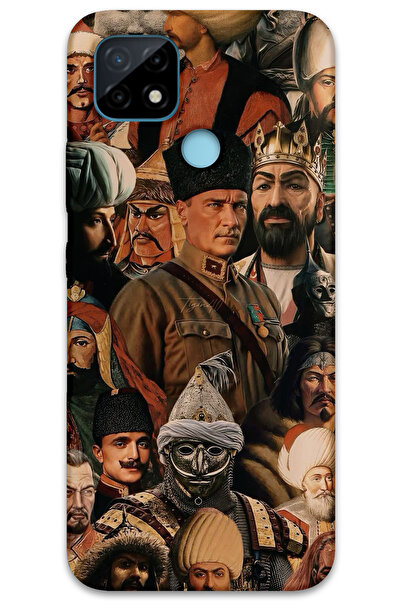 MRCİLETİSİM غطاء خلفي لهاتف Realme C21 بنمط HD مطبوع - تركي كبير