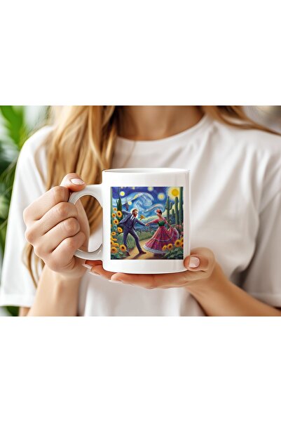 Beramussa Dans Eden Frida Kahlo ve Van Gogh Kupa Bardak – Sanatsal Tarz Romantik Hediye Kupa