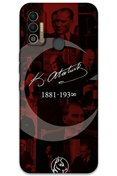 MRCİLETİSİM غطاء خلفي لهاتف Tecno Spark 7T بنمط HD مطبوع - نجمة أتاتورك اللامعة