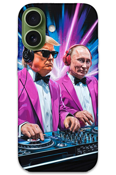 MRCİLETİSİM غطاء خلفي لهاتف iPhone 17 بنمط HD مطبوع - دي جي ترامب بوتين