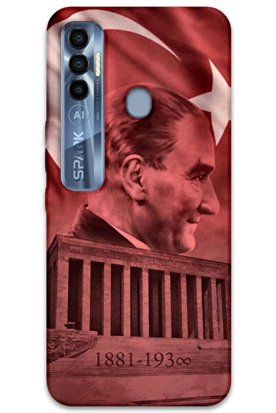 MRCİLETİSİM غطاء خلفي لهاتف Tecno Spark 7 Pro بنمط HD مطبوع - أتاتورك أناميكابير