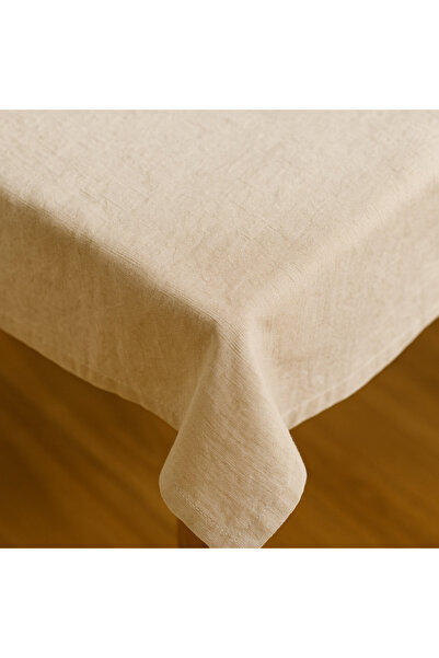 MiniStand Natural Raw Fabric Cotton Tablecloth Washable and Rustic Table Cover