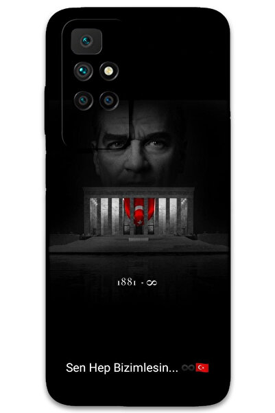 MRCİLETİSİM غطاء خلفي لهاتف Xiaomi Redmi 10 بنمط HD مطبوع - أتاتورك معنا