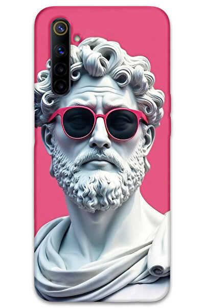 MRCİLETİSİM غطاء خلفي لهاتف Realme 6 بنمط HD مطبوع - تمثال