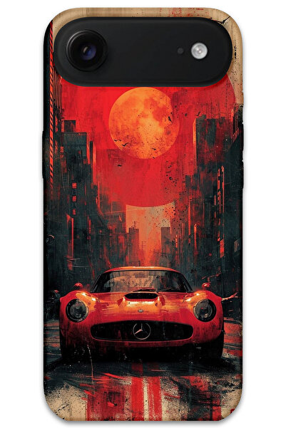 MRCİLETİSİM غطاء خلفي لهاتف iPhone 17 Air Pattern مطبوع - مرسيدس حمراء