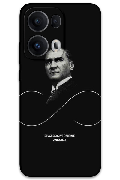 MRCİLETİSİM غطاء خلفي لهاتف اوبو رينو 13 برو 5G بنمط HD مطبوع - أتاتورك إنفينيتي