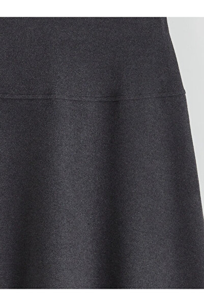 LC Waikiki Lcw Modest Anthracite Elastic Waist Flared Skirt