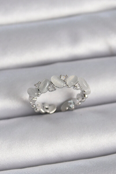 shopwave النحاس الفضة اللون قابل للتعديل الزركون حجر الأبيض المينا نموذج خاتم المرأة