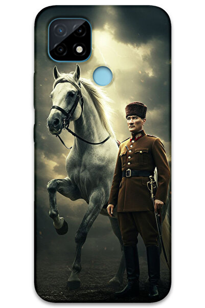 MRCİLETİSİM غطاء خلفي لهاتف Realme C25 بنمط HD مطبوع - أتاتورك شيمبك
