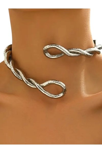 Finery by Nerrs Bükülebilir Kolye Silver, (çok amaçlı kullanım şekli- 92cm)