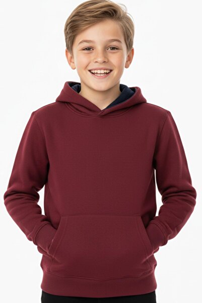 BAGLAN Sweat pentru băieți, roșu claret, cu cu glugă buzunare, cu tricou fire...