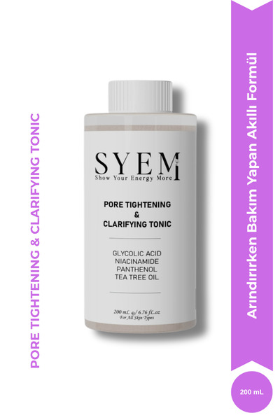SYEM Pore Tightening & Clarifying Tonic – Gözenek Sıkılaştırıcı ve Arındırıcı...