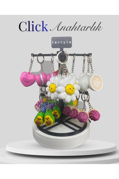 Tactyla 8 نماذج مختلفة من حاملات المفاتيح بتصميم كليك مع هدية - بيع بالجملة