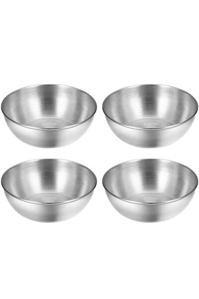 Axroad Mall Set of 4 Stainless Steel Sauce Bowls, 100 ml, Silver