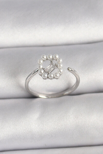 shopwave النحاس الفضة اللون الزركون حجر مفصلة لؤلؤة حلقة قابلة للتعديل