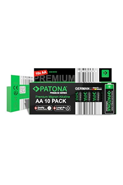Patona Premium Alkaline Batteries, AA Mignon LR06, set of 10