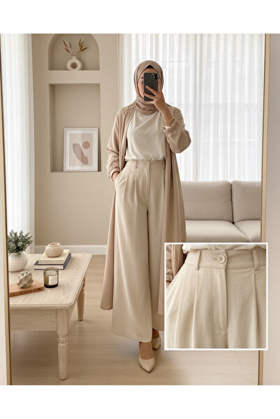 Modamorfo Women's Pleated Basic Pants -32233Pnt