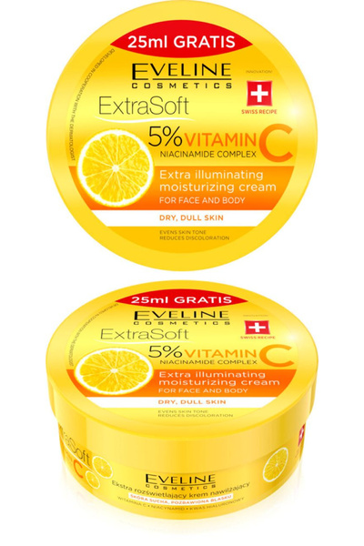 Eveline Cosmetics Extra Soft 5% Vitamin C Moisturizing Face and Body Cream 200 ml Eveline