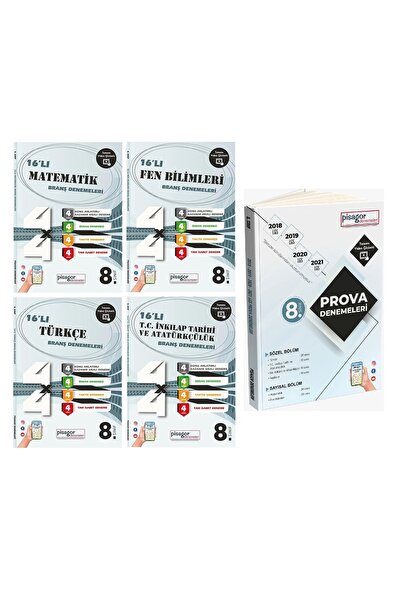 Bilfen Yayıncılık Pisagor 8.sınıf 16'lı Türkçe, Matematik, Fen Bilimleri, İnk...
