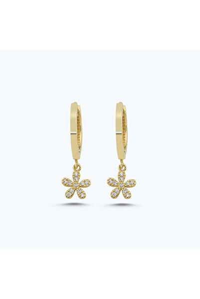 Altınbaş Altın Sallantılı Çiçek Halka Küpe