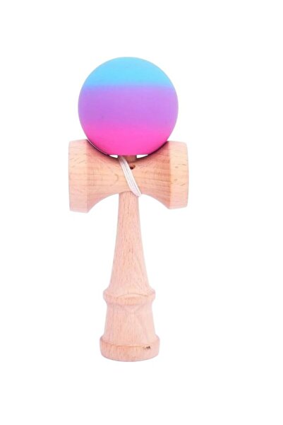 Gold Vitray Kendama din lemn, 18cm, model gravat, bila multicolor, vopsea cau...
