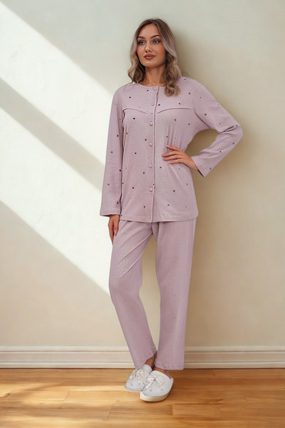 bigmama Stylish Women's Full Length Oversized Pajama Set - 100% Cotton Combed...