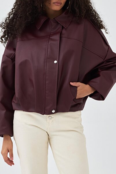 Jaglion Pb Bomber Oversized Leather Jacket