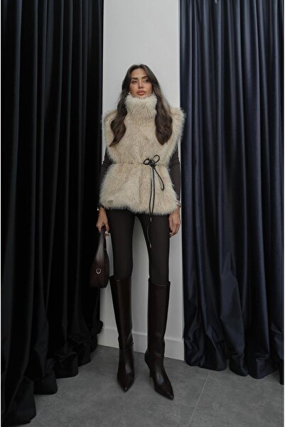 Havoş Beige Fur Sweater