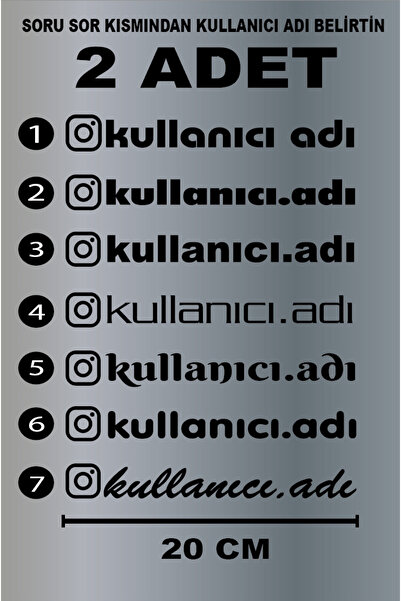 Yalıgraf Reklam Tabela İnstagram Sticker - İnstagram Kullanıcı Adı Araba Oto ...
