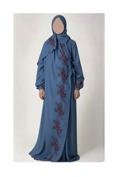 ELEGANT G Very luxurious embroidered prayer shawl (mard) with attached scarf, wide and comfortable