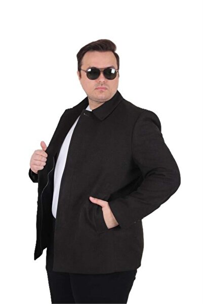Starbattal Men's Plus Size Cashmere Coat 103008 Brown