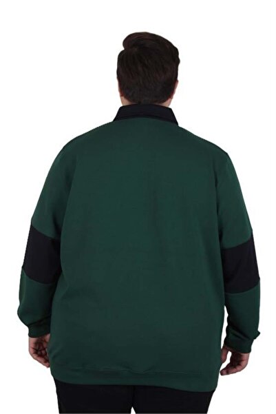 Starbattal Large Size Polo Neck Zippered Sweat Double Face 25709 Nefti