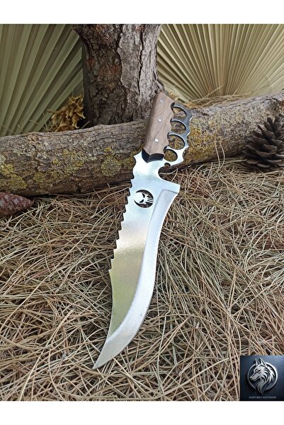 KURTBEY OUTDOOR Kuru Kafa Şövalye Model Dev Avcı Boy Rambo 37cm Ormancı Dağcı Kamp Bıçağı Outdoor Knife