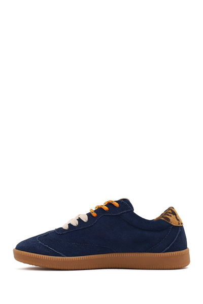 Derimod Studio Women's Navy Blue Lace-Up Suede Sneaker 25Afd435310