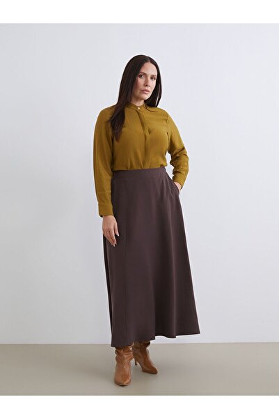 LC Waikiki Lcw Grace Plus Size Elastic Waist A-Line Skirt