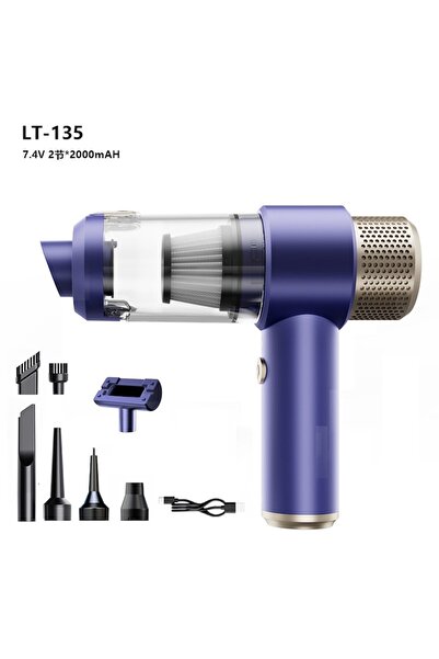 OEM Aspirator auto portabil Western&Co LT-135, albastru, 4 în 1, 4000 mAh, USB, HEPA