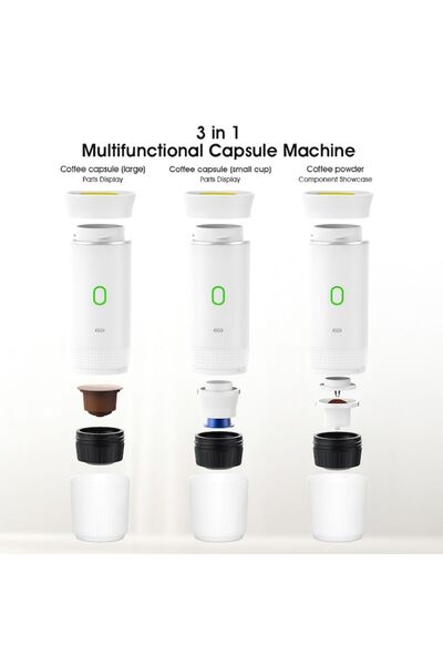 Vest Portable Espresso Vest, 15 Bar, 7500mAh, White, Automatic Heating