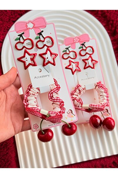 EliraToka Girl Children - Baby Cherry Model Set, the Buckles Will Come in the Form of a Rubber Clip, Clip, and Pens, 1 Card Shape Will Be Included.