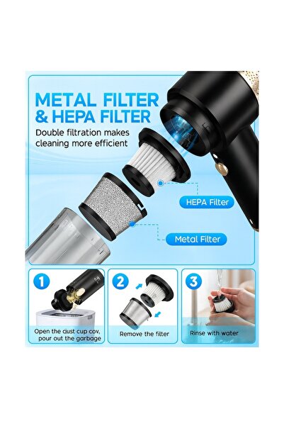 OEM Western &Co LT-135 Portable Car Vacuum Cleaner, Black, 4-in-1, 4000 mAh