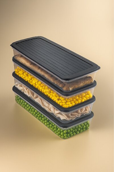 M&H MEYSA HOME 4 Adet 1.000 ML Saklama Kabı, Kendinden Kapaklı, Derin Dondurucuya Uygun