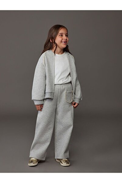 LC Waikiki Basic Girls' Sweatpants with Elastic Waistband